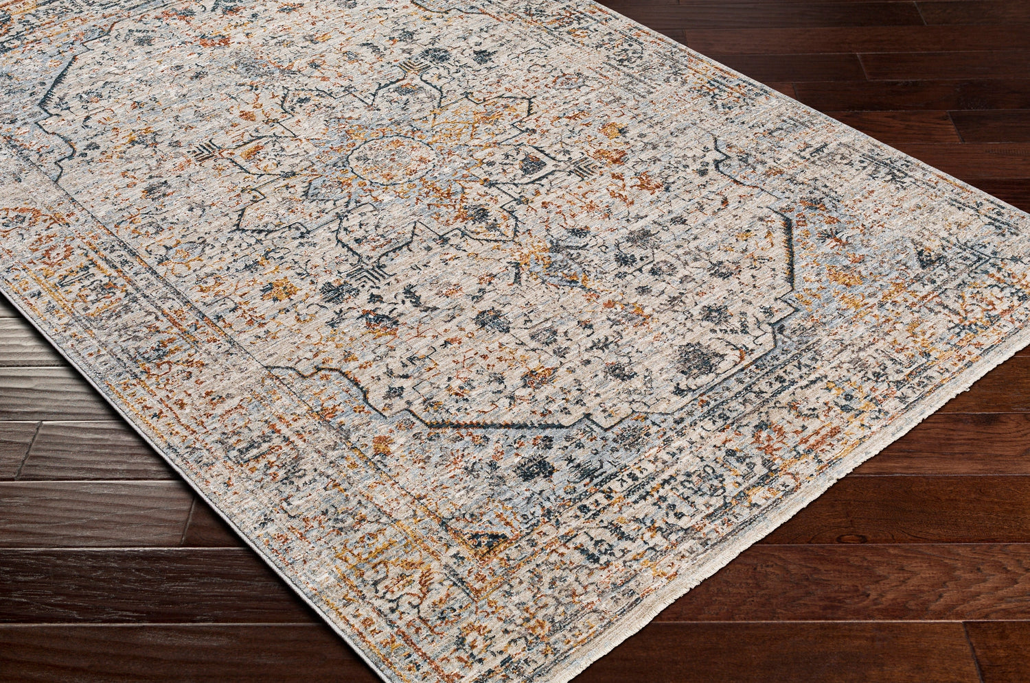 Surya Laila Laa-2310 Teal, Sage, Burnt Orange, Saffron Rugs.