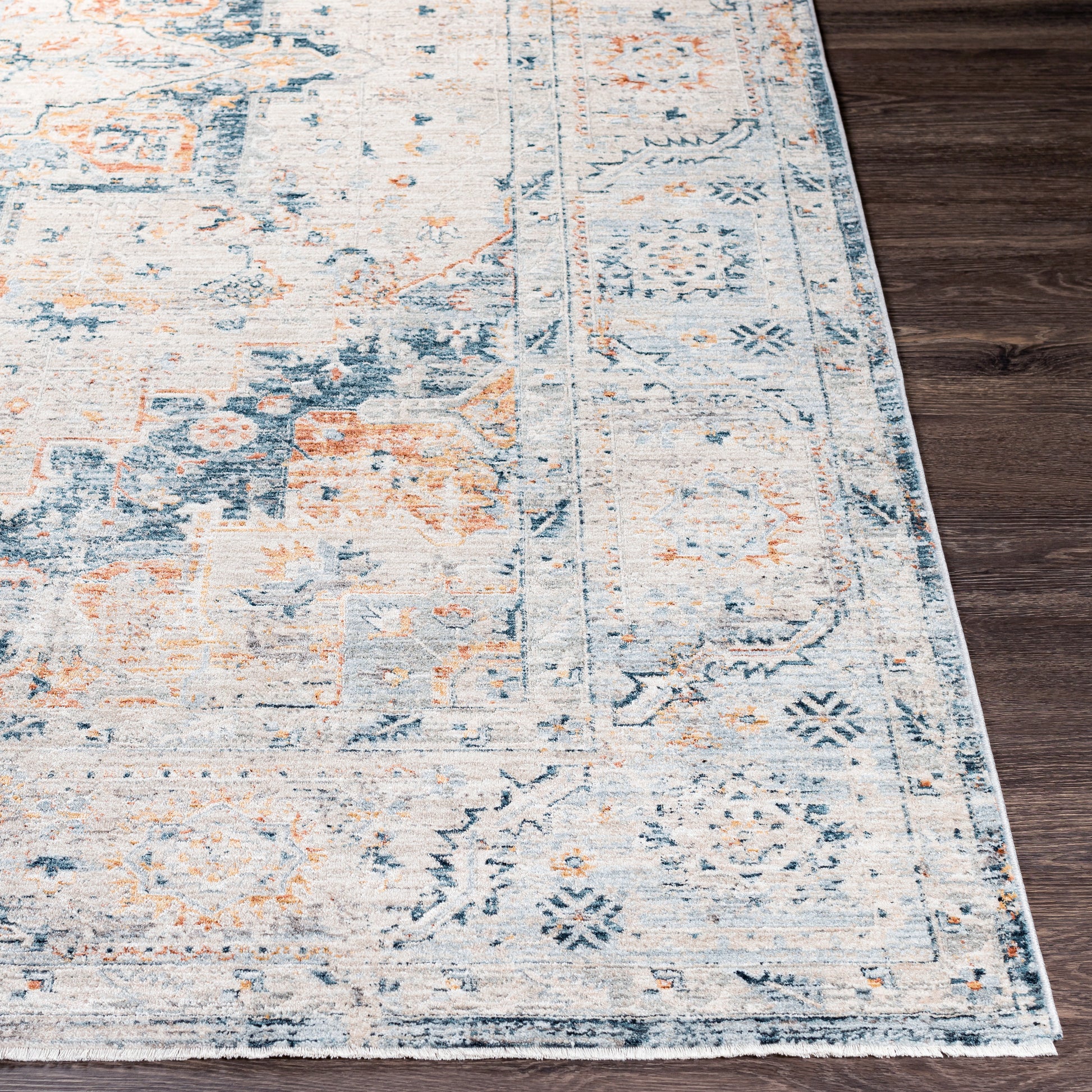 Surya Laila Laa-2313 Teal, Burnt Orange, Medium Gray, Sage Area Rug