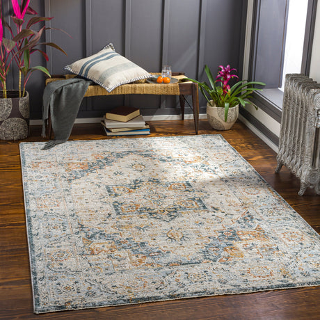 Surya Laila Laa-2313 Teal, Burnt Orange, Medium Gray, Sage Rugs.