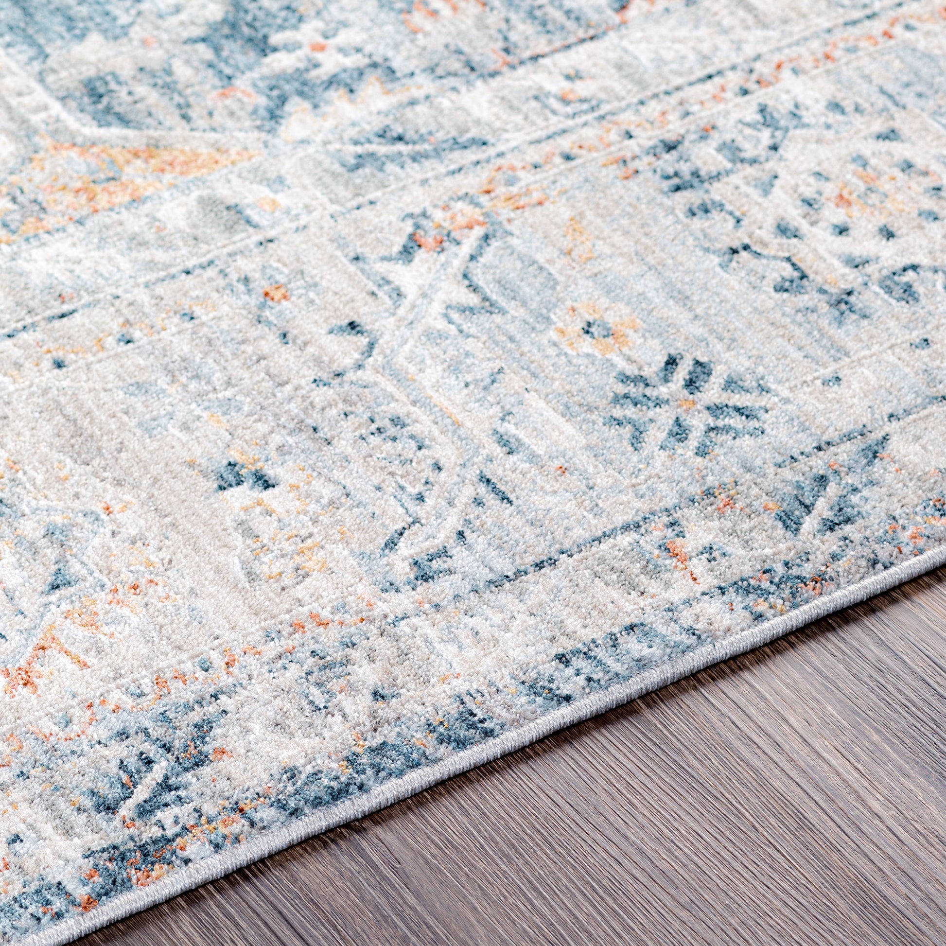 Surya Laila Laa-2313 Teal, Burnt Orange, Medium Gray, Sage Area Rug