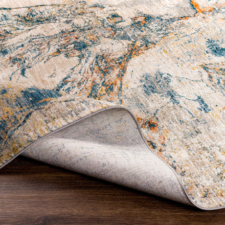 Surya Laila Laa-2316 Teal, Burnt Orange, Saffron, Medium Gray Rugs.