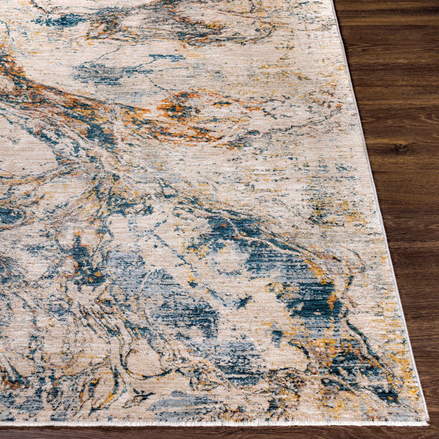 Surya Laila Laa-2316 Teal, Burnt Orange, Saffron, Medium Gray Rugs.