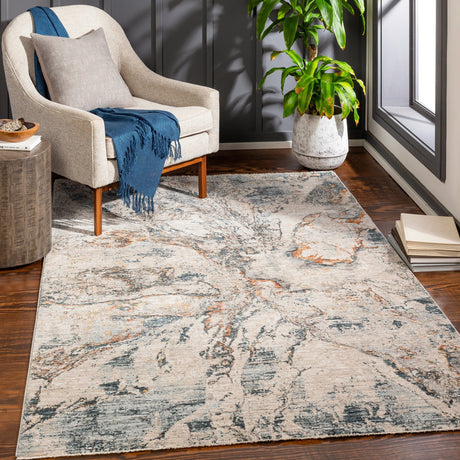 Surya Laila Laa-2316 Teal, Burnt Orange, Saffron, Medium Gray Rugs.