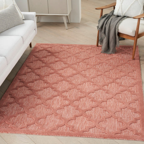 Nourison Easy Care Nes01 Coral/Orange Rug.