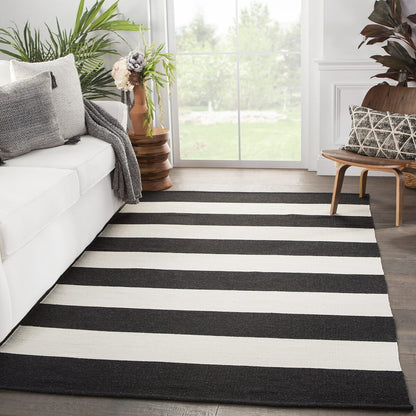 Jaipur Lanai Remora Lan06 Black Striped Area Rug