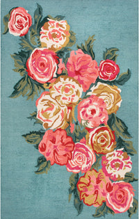 Nuloom Rose Bouquet Nro1393A Light Blue Area Rug