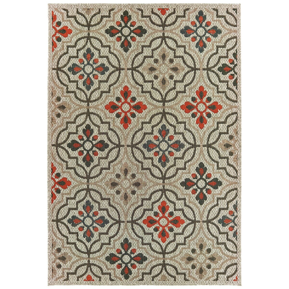 Oriental Weavers Sphinx Latitude 709Y Grey / Orange Damask Area Rug