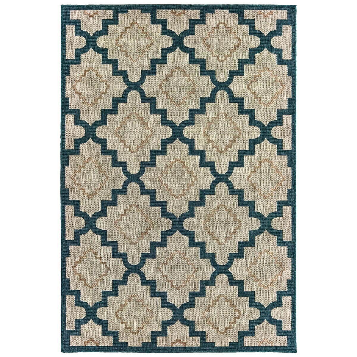 Oriental Weavers Sphinx Latitude 804I Grey / Blue Geometric Area Rug