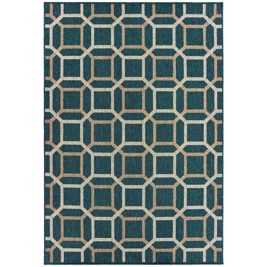 Oriental Weavers Sphinx Latitude 806B Blue / Grey Geometric Area Rug