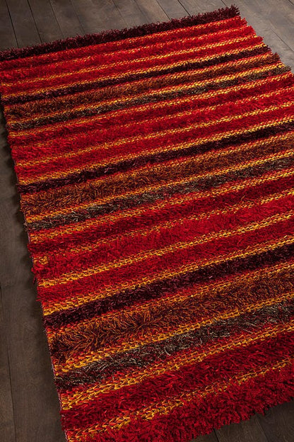 Chandra Lavasa lav21400 Red Shag Area Rug