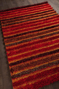 Chandra Lavasa lav21400 Red Shag Area Rug