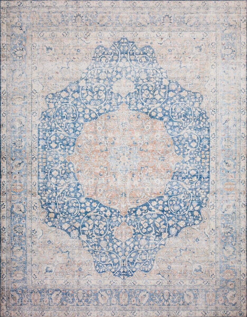 Loloi Layla Lay-07 Blue / Tangerine Area Rug