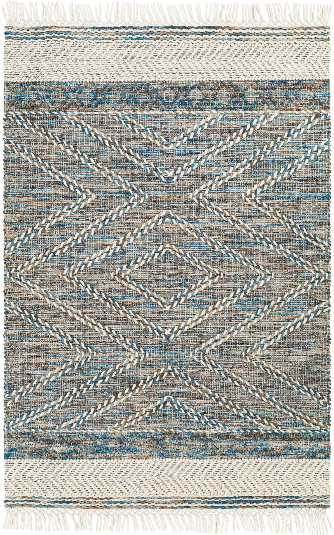 Surya Lucia Lci-2301 Blue, Brown, Light Brown, Cream Area Rug