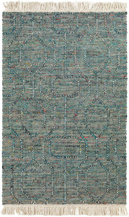 Surya Lucia Lci-2306 Deep Teal, Red, Yellow, Dark Blue Area Rug