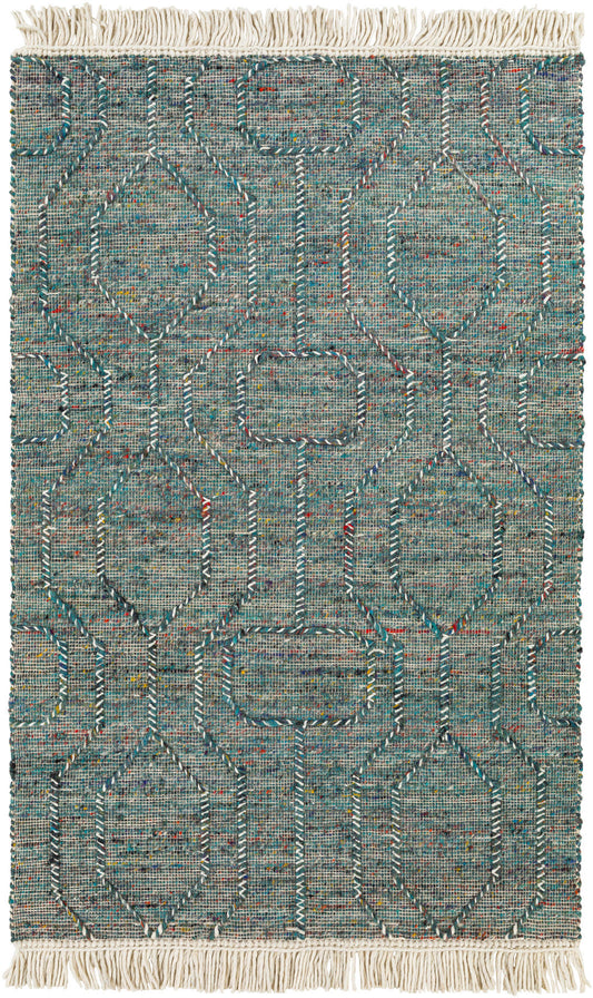 Surya Lucia Lci-2306 Deep Teal, Red, Yellow, Dark Blue Area Rug