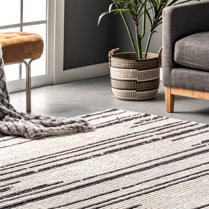 Nuloom Carling Stripes Nca1889A Beige Area Rug