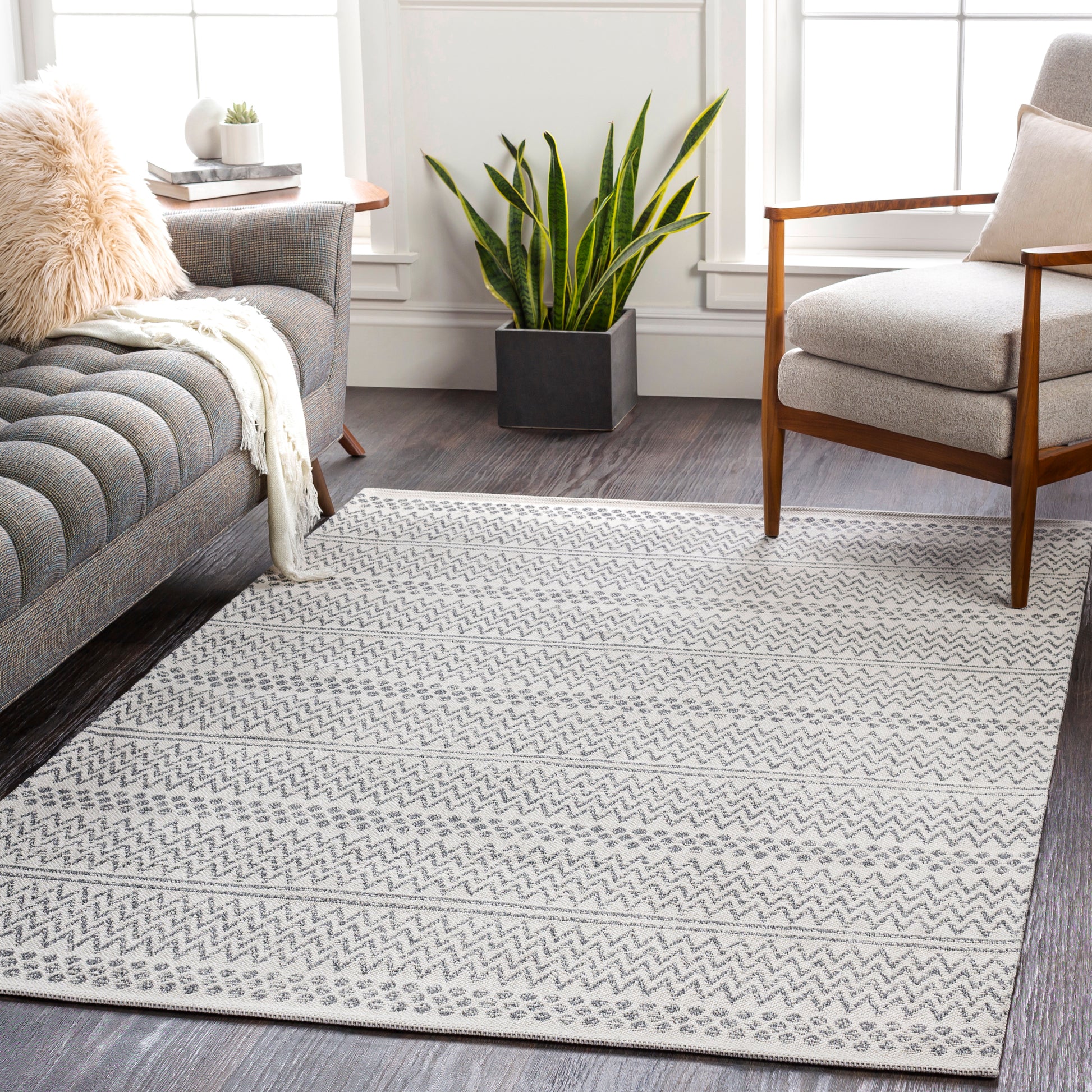 Surya La Casa Lcs-2303 Charcoal, White, Silver Gray Area Rug