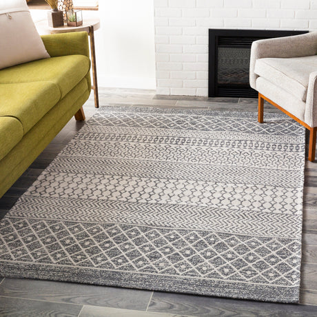 Surya La Casa Lcs-2305 Charcoal, White, Silver Gray Rugs.