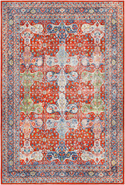 Surya Leicester Lec-2301 Bright Red, Dark Blue, Denim, Grass Green Area Rug