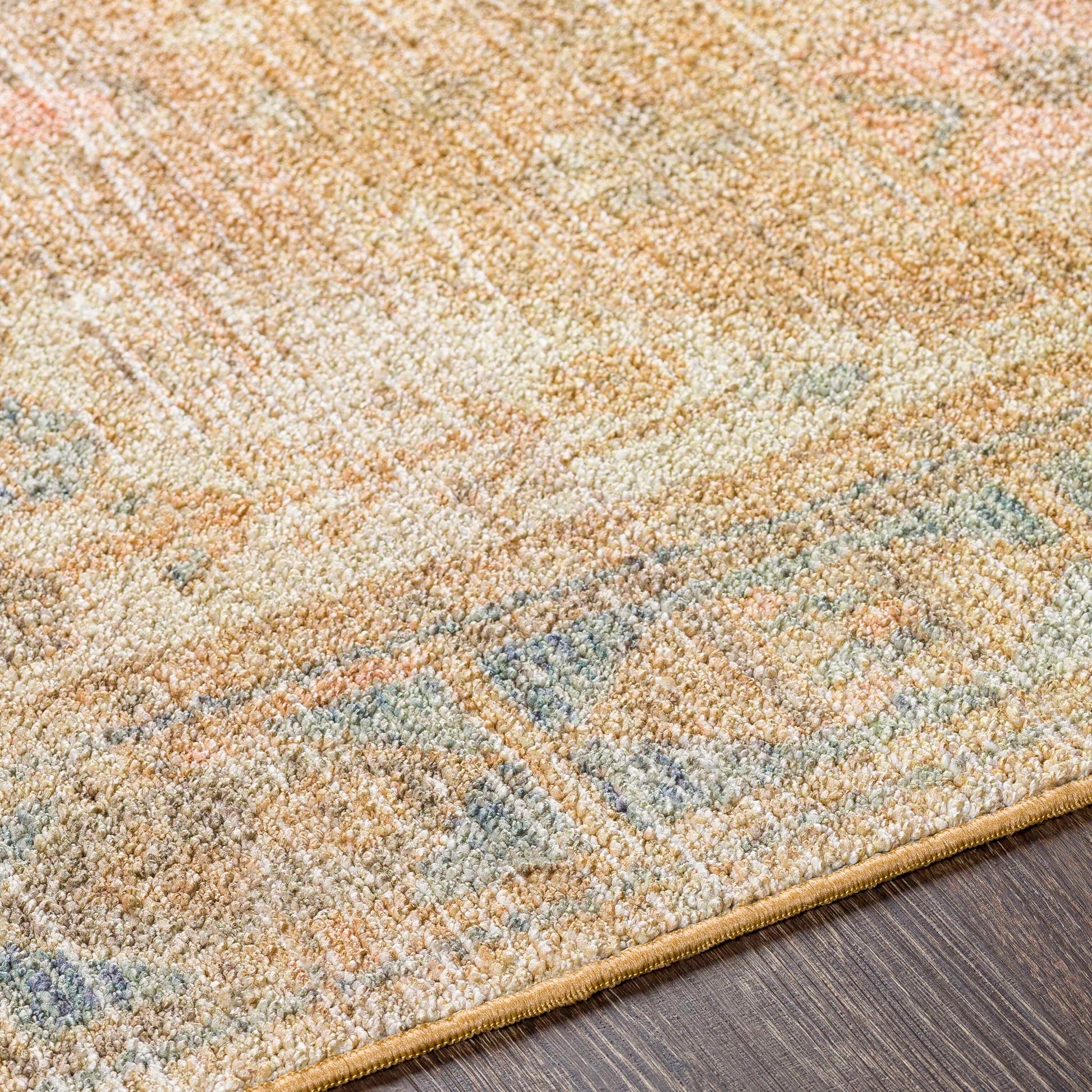 Surya Leicester Lec-2302 Denim, Tan, Charcoal, Coral Area Rug