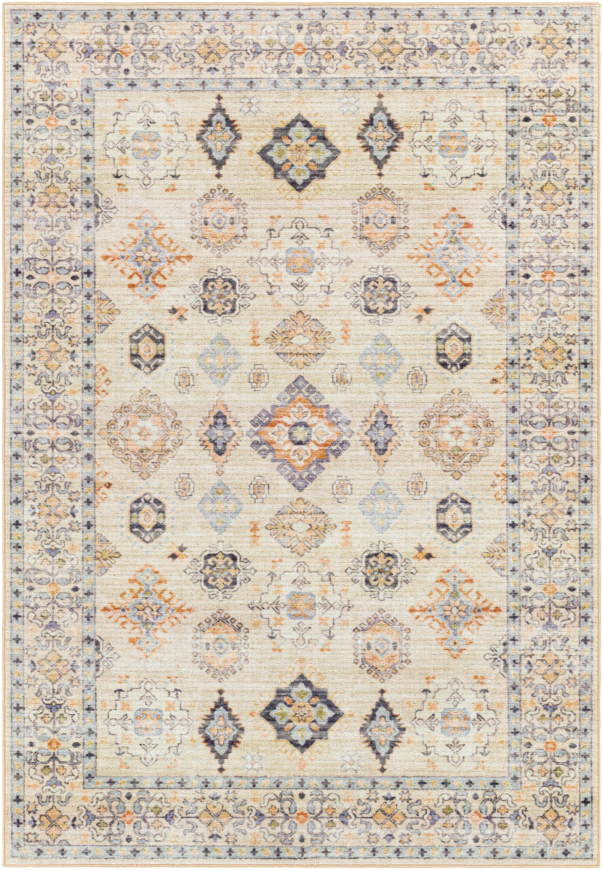 Surya Leicester Lec-2303 Burnt Orange, Tan, Denim, Grass Green Area Rug