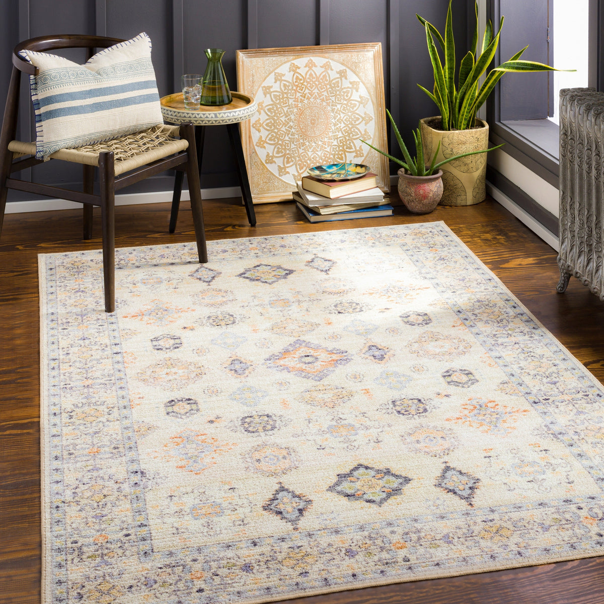 Surya Leicester Lec-2303 Burnt Orange, Tan, Denim, Grass Green Rugs.