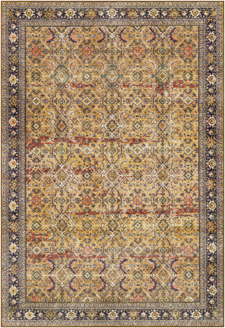 Surya Leicester Lec-2305 Dark Blue, Burnt Orange, Dark Green, Coral Rugs.
