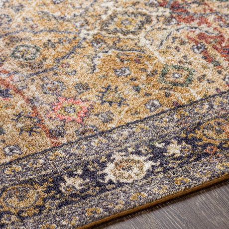Surya Leicester Lec-2305 Dark Blue, Burnt Orange, Dark Green, Coral Rugs.