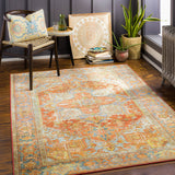 Surya Leicester Lec-2306 Burnt Orange, Coral, Dark Green, Dark Blue Rugs.