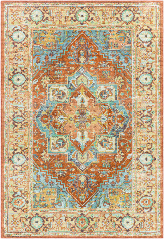 Surya Leicester Lec-2307 Burnt Orange, Dark Blue, Grass Green, Sage Area Rug