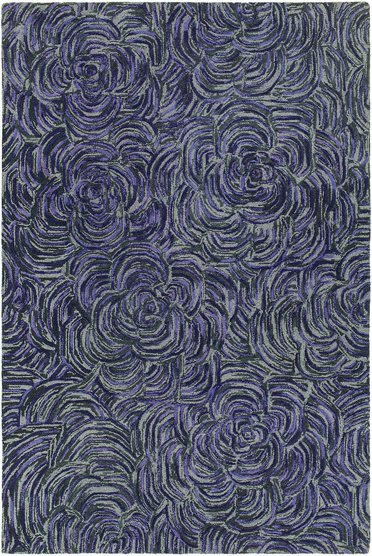 Chandra Leia Lei42201 Purple / Grey Floral / Country Area Rug