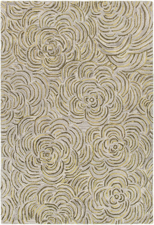 Chandra Leia Lei42202 Green / Grey Floral / Country Area Rug