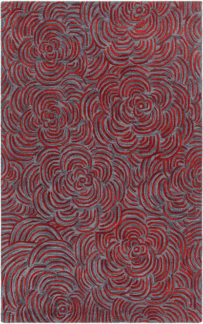 Chandra Leia Lei42203 Red / Grey Floral / Country Area Rug