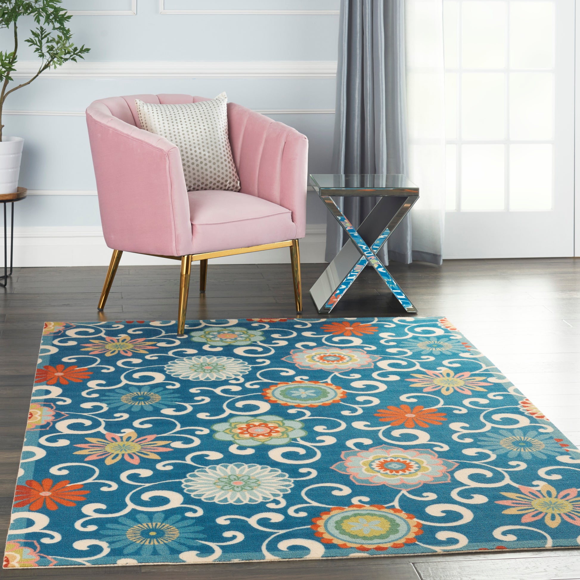 Nourison Sun N Shade Snd84 Blue/Multicolor Area Rug