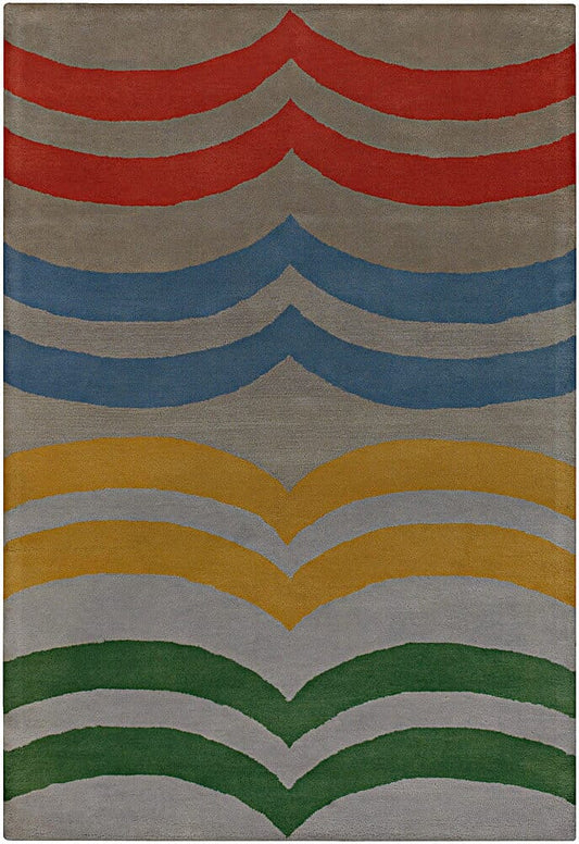 Chandra Lepley Lep2900 Grey / Yellow / Red / Blue / Green Geometric Area Rug