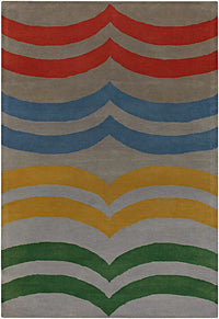 Chandra Lepley Lep2900 Grey / Yellow / Red / Blue / Green Geometric Area Rug