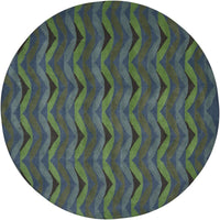 Chandra Lepley Lep2902 Blue / Green / Black Geometric Area Rug