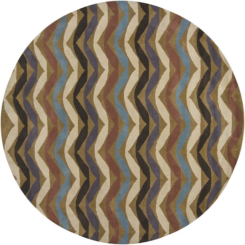 Chandra Lepley Lep2903 Blue / Green / Black / Purple / Ivory Geometric Area Rug