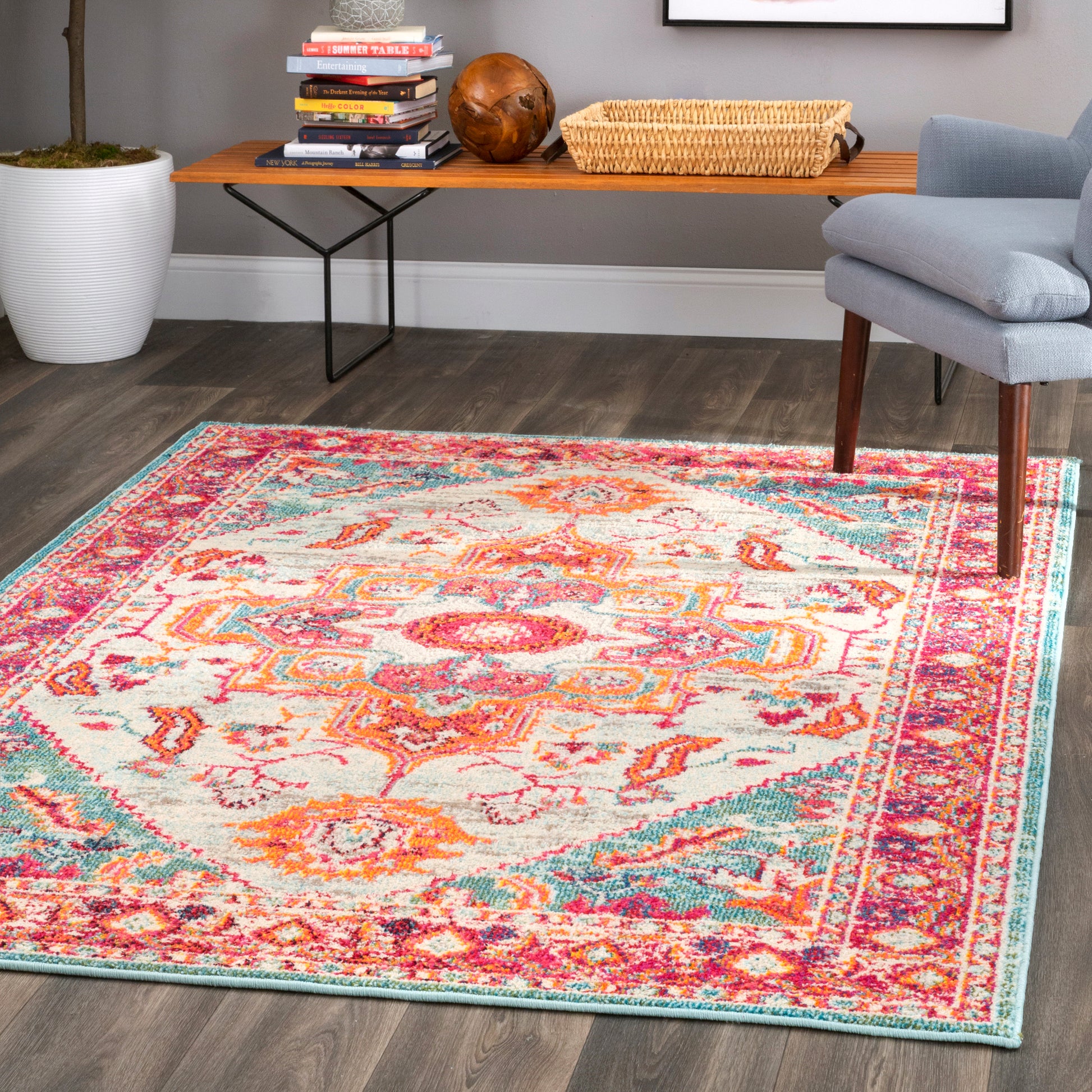 Nuloom Amina Herati Nam2264A Pink Area Rug