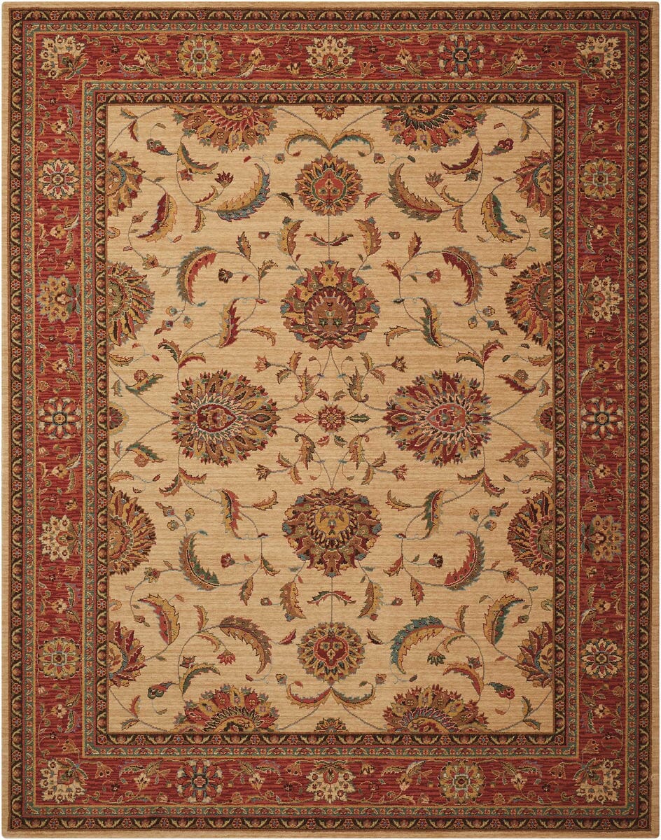 Nourison Living Treasures li04 Ivory  /  Red Area Rug