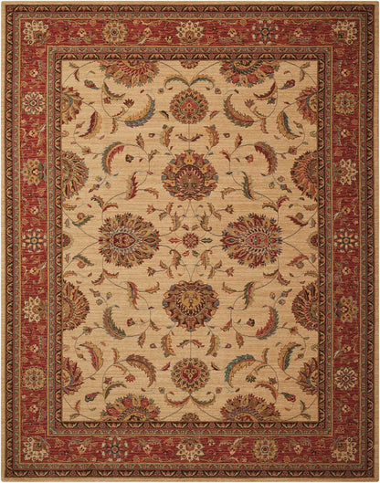 Nourison Living Treasures li04 Ivory  /  Red Area Rug