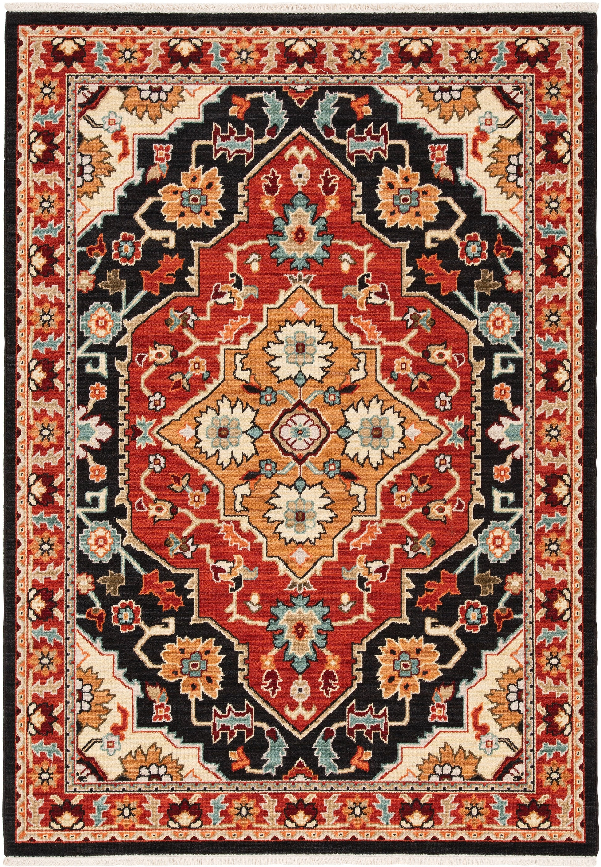 Oriental Weavers Sphinx Lilihan 4929A Black/ Red Area Rug