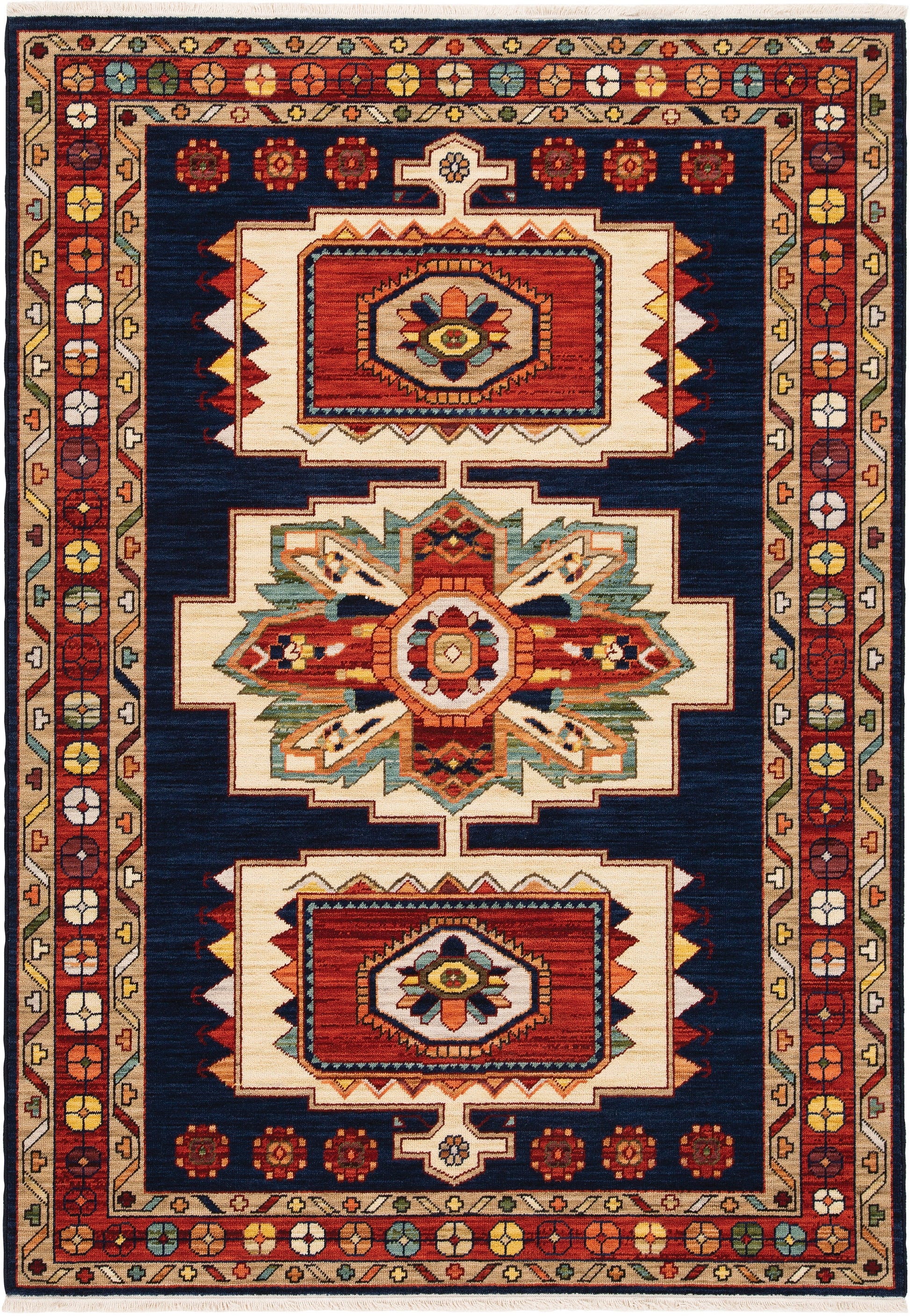 Oriental Weavers Sphinx Lilihan 090B6 Blue/ Red Area Rug