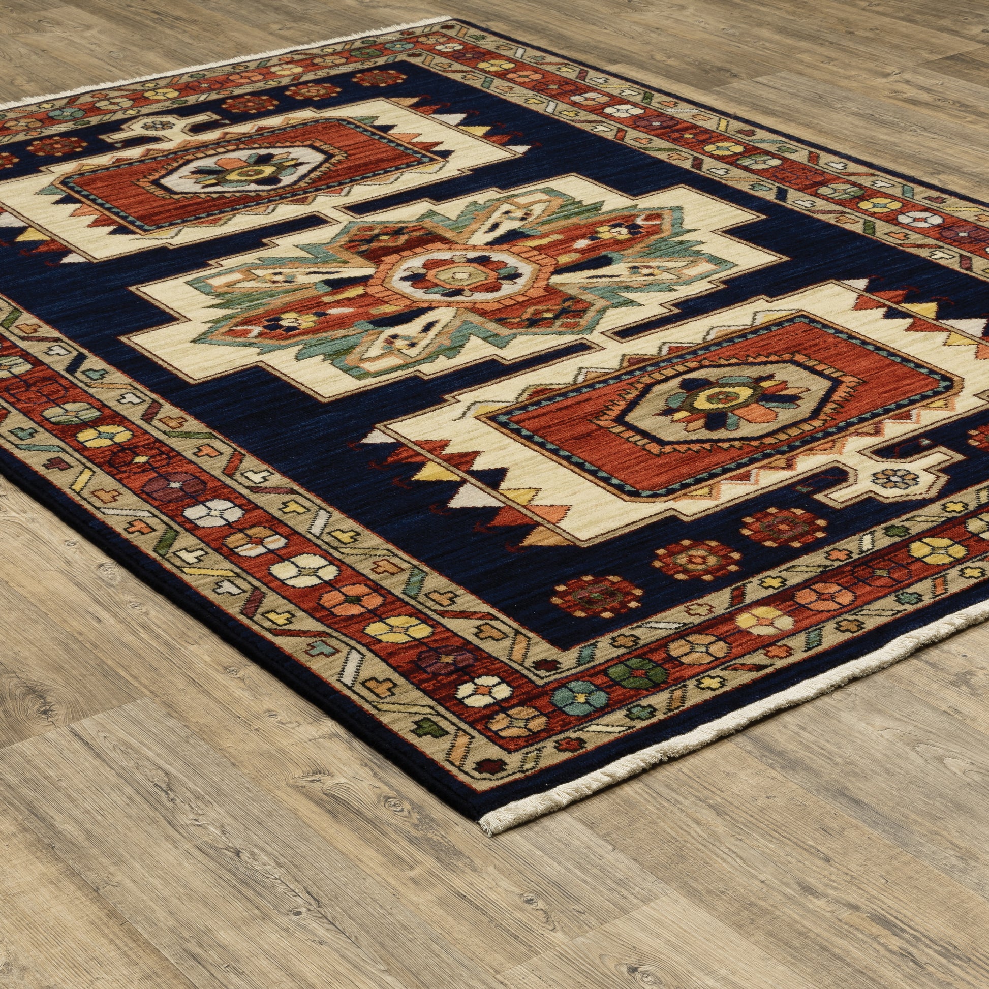 Oriental Weavers Sphinx Lilihan 090B6 Blue/ Red Area Rug