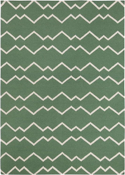 Chandra Lima Lim-25703 Green / White Geometric Area Rug