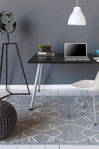 Chandra Lima Lim-25706 Grey / White Geometric Area Rug