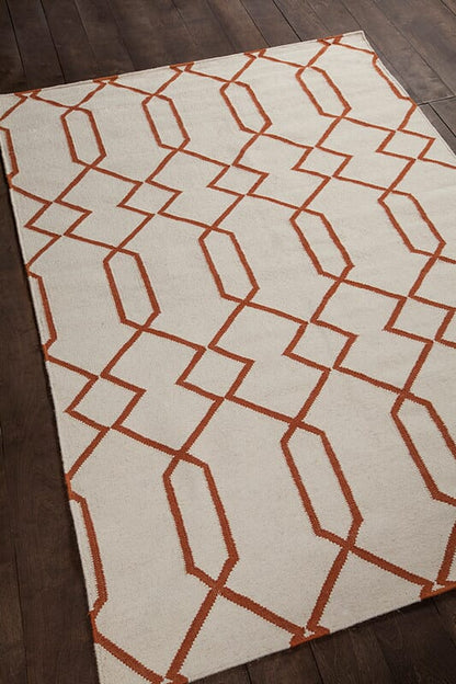 Chandra Lima Lim-25712 Orange Geometric Area Rug