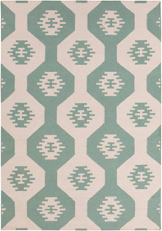 Chandra Lima Lim-25717 Green Damask Area Rug