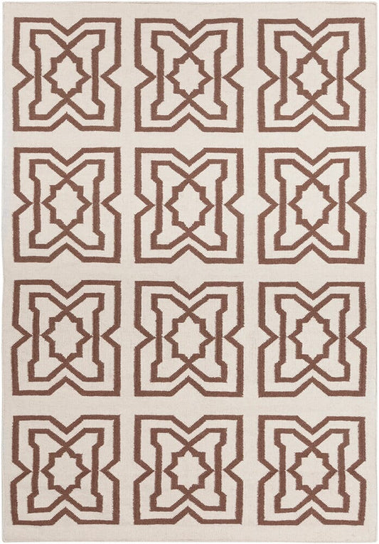 Chandra Lima Lim-25718 Brown / Cream Geometric Area Rug