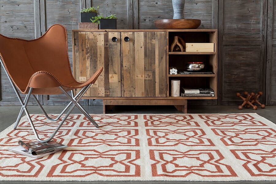 Chandra Lima Lim-25719 Red Geometric Area Rug